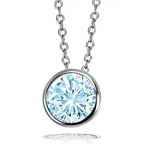 Produktbild: Goldmaid Damen Ketten mit Anhänger 925 Sterlingsilber Zirkonia blau Zargenfassung