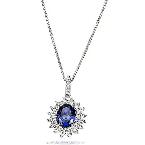 Produktbild: Goldmaid Damencollier 925 Sterlingsilber 1 tansanitfarbener Zirkonia 32 Zirkonia weiß