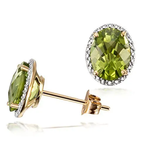 Produktbild: Goldmaid Damenohrstecker 375 Gelbgold 2 Peridot Schachbrett 8x6 mm