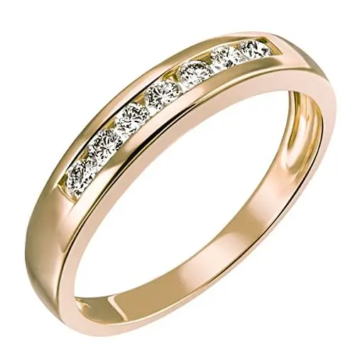 Produktbild: goldmaid Damen-Ring Gelb Gold 585 7 Diamanten Lupenrein 0,25 Karat Memoire Grösse 58 Me R054GG58 Brillanten Diamantring Verlobung