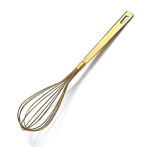 Produktbild: Gold-Schneebesen, Berglander-Schneebesen zum Kochen mit Titanvergoldung, Edelstahl-Ballon-Schneebesen, robustes Küchendraht-Schneebesen-Set zum Kochen, Backen, Mischen, Schlagen, spülmaschinenfest