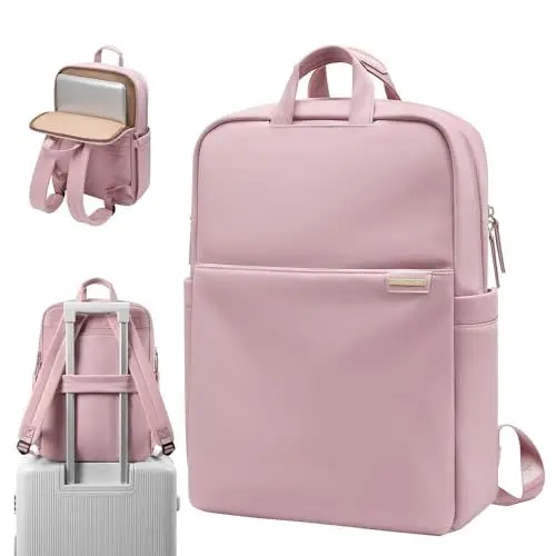 Produktbild: GOLF QUALITY Groß Rucksack Damen Wasserdicht 16 Zoll Arbeit Laptop Anti Diebstahl Business Reisen Schulrucksack, Bussiness Rucksack Daypack Laptoptasche Elegant Rucksack Wasserdicht Ballett Rosa