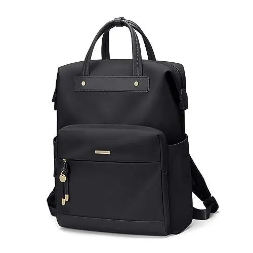 Produktbild: GOLF QUALITY Rucksack Damen, Herren Schulrucksack 15,6 Zoll Laptop Modern Unisex Rucksack mit Laptopfach Casual Daypack für Hochschule Reise Arbeit Schulranzen Cityrucksack Schwarz
