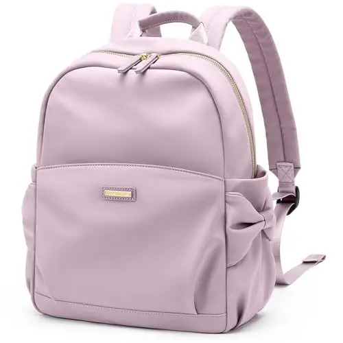 Produktbild: GOLF QUALITY Rucksack Damen Klein Wasserdicht Rucksack Cityrucksack Backpack Women Modern Backpack Damen Nylon für Reisen Arbeit Schule Causal Daypack, Lässige Schulrucksack für Frauen Rosa Lila