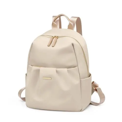 Produktbild: GOLF QUALITY Kleiner Rucksack Damen Klein Cityrucksack Leichtgewicht 2 in 1 Tagesrucksack Mini Backpack Women Elegant Casual Daypack für Reise Freizeit Einkauf Arbeit Aprikose
