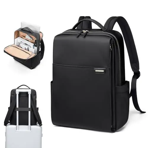 Produktbild: GOLF QUALITY Rucksack Damen, Rucksack mit Laptop Fach 16 Zoll Herren Laptop Rucksack Wasserdicht, Schultasche Klein Backpack Women Elegant Casual Daypack, Aebeitsrucksack für Lehrer Urlaub Schwarz
