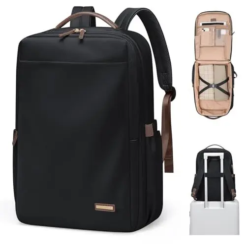 Produktbild: GOLF QUALITY Rucksack Damen, Taagesrucksäcke Herren, Laptop Rucksack Wasserdicht, Schultasche Klein Backpack Women Elegant Casual Daypack, Aebeitsrucksack 17.3 Zoll für Lehrer Urlaub Schwarz