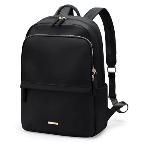 Produktbild: GOLF SUPAGS Laptop-Rucksack für Damen, schmale Computertasche, für Arbeit, Reisen, College, Schule, Rucksack, Geldbörse, passend für 15.6 Zoll Notebooks (Schwarz)