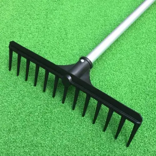Produktbild: Golf-Sandrechen, 13-Zahn-Sandrechen Mit Langen Zähnen, Effizient Und Arbeitssparend, Bunkerrechen Mit Rutschfestem Griff Für Flachen Rasen, Pflanzenerde, Gartenlandschaft