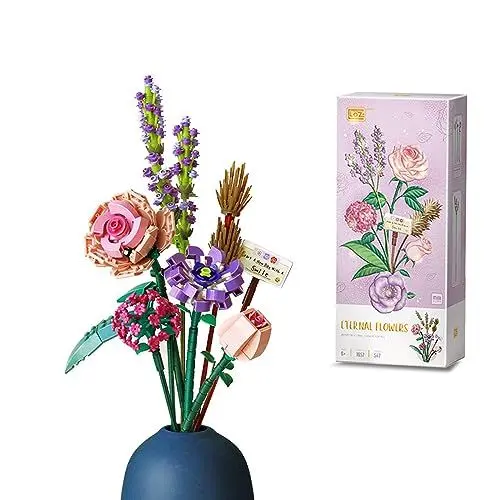 Produktbild: Golgner Blumenstrauß Bausteine, 547 Teilige Künstliche Blumen Bausatz, Bauspielzeugsets, DIY Botanik Kollektion Deko Geschenk, für Home Deko, Zimmerdeko, ohne Vase