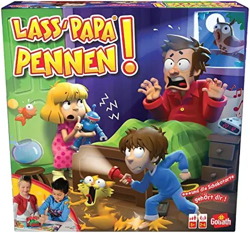 Produktbild: Goliath - LASS PAPA PENNEN - Kinderspiele ab 5 Jahren und 2 bis 4 Spieler - Gesellschaftsspiel für Junge und Mädchen voller Aufregung und Spaß mit Eindeutigen Anleitungen