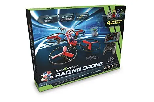 Produktbild: Goliath 90293, Sky Viper MDA Racing Drohne, Quadrocopter, Fliege Rennen mit bis zu 4 Drohnen, Automatische Start, Lande und Schwebefunktion, Stabilisationssystem, Einsteiger und Profi-Modus