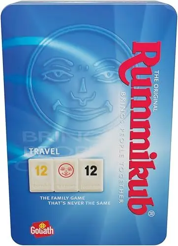 Produktbild: Goliath Rummikub Original Metallbox, Reise-Edition, Brettspiel für Kinder ab 6 Jahren, strategisches Spiel für die ganze Familie, Brettspiele für 4 Spieler