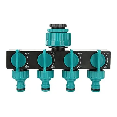 Produktbild: Gonetre 4-Wege-Wasserverteiler, Gartenbewässerungssprinkler-Adapter, Schlauchanschluss Gartenbewässerung, Rasenpflege, Europäischer Wasserhahn, Gartenbauventil