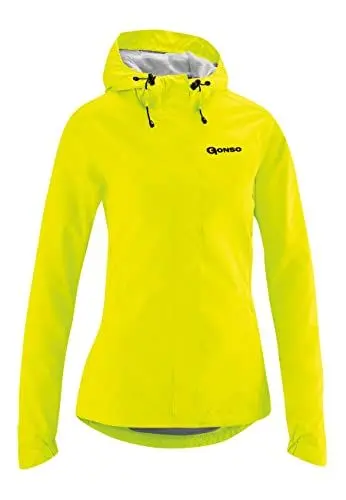 Produktbild: Gonso Sura Light, Damen Fahrradjacke, Wasserdichte Regenjacke, Wasserdicht bis 10.000 mm & winddicht, G-Tex, 2-Lagenlaminat & getapte Nähte, Weite Passform, PFC-frei, Gelb, Gr. 42