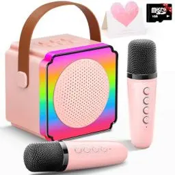 Produktbild: Gontence Karaoke Maschine mit 2 Mikrofonen, Geschenk Spielzeug für 3-12 Jahre Mädchen Jungen, Karaoke Maschine mit Mikrofon Geburtstagsgeschenk für Kinder ab 3 Jahre ostergeschenke Kinder