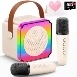 Produktbild: Gontence Karaoke Maschine mit 2 Mikrofonen, Geburtstag Geschenk für Kinder ab 3 Jahre, Karaoke Maschine Kinder mit Mikrofon, Geschenk Spielzeug für 3-15 Jahre Mädchen Jungen