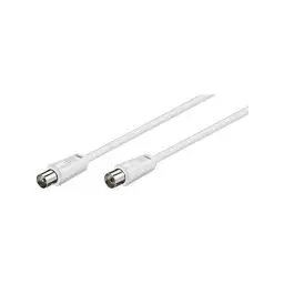 Produktbild: Goobay 11514 Antennenkabel 10m / Koax Stecker auf Koax Buchse / SAT Kabel Koaxialkabel Satellitenkabel 70 dB / 2fach geschirmt / TV Kabel HDTV / Weiß / Fernsehkabel 10m