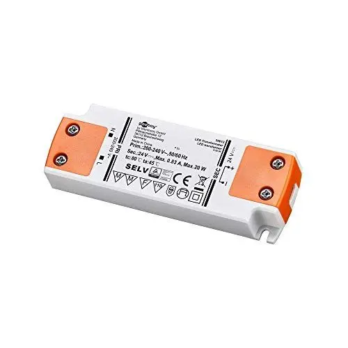 Produktbild: Goobay Trafo 24V (DC) für 0,5 bis 20 Watt LED-Lampen, 1 Stück, 30612, Kunststoff, W, Weiss