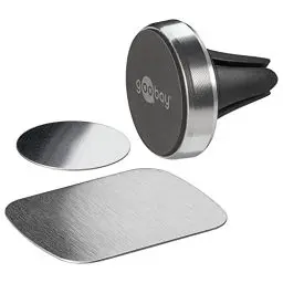 Produktbild: Goobay 38685 Magnethalterungs-Set / Handyhalterung für Auto Lüftung / Universal / Slim Design für Smartphone Autohalterung Schwarz / Silber
