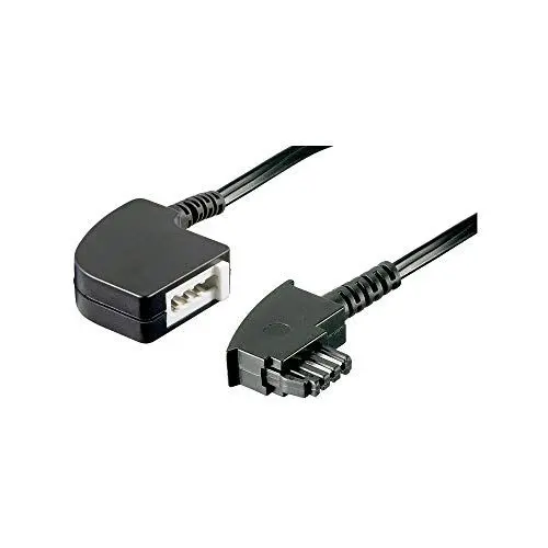 Produktbild: Goobay 50242 TAE-F Verlängerung 4 polig, TAE-F-Stecker für TAE-F-Buchse, 3m Rundkabel·· Schwarz