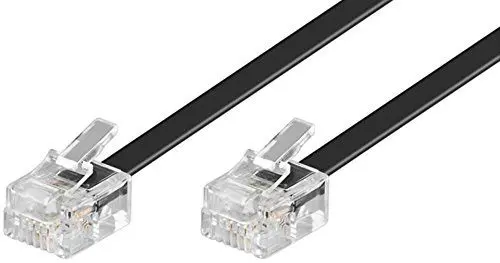 Produktbild: Goobay 50318 Modularanschlusskabel, Telefonkabel, RJ11 Stecker (6P4C) auf RJ11 Stecker (6P4C), schwarz, 6m