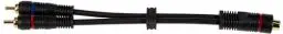 Produktbild: Goobay 50375 2x Cinch Stecker auf 1x Cinch Kupplung, Audio Y Adapterkabel, OFC, zweifach geschirmt, schwarz, 0,2m