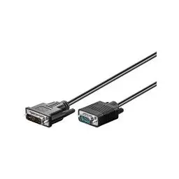 Produktbild: Goobay 50990 DVI A auf VGA Adapterkabel / Full HD 1080p Monitorkabel / DVI A 12+5 Pin Stecker zu VGA Stecker 15 polig / Bildschirmkabel / Schwarz / 2m