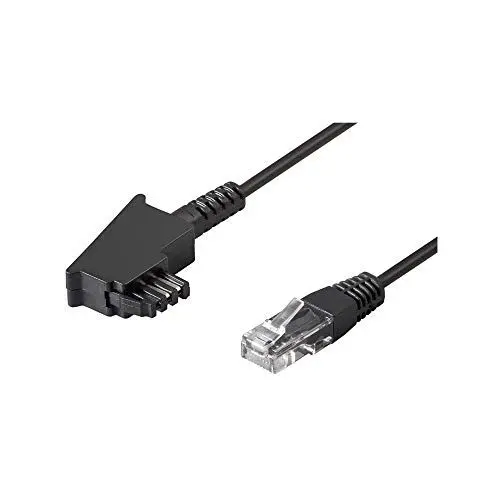Produktbild: Goobay 51235 Routerkabel, Anschlusskabel für DSL / ADSL / VDSL, TAE-F Stecker auf RJ45 Stecker (8P2C), schwarz, 10
