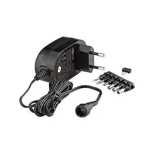 Produktbild: Goobay 59032 Universal Netzteil 3V - 12V max 18W Netzgerät mit Adapter 2x Klinkenstecker & 4x DC-Stecker 1000 mA Steckernetzteil Schwarz