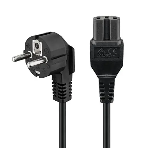 Produktbild: Goobay 93277 Warmgerätekabel mit C15 Buchse Netzkabel für Wärmeplatte / Stromkabel 3 polig / CEE Kabel Heißgerätestecker Warmgerätestecker Schwarz 2m