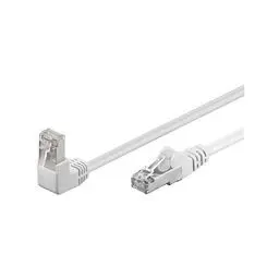 Produktbild: Goobay 94178 CAT.5e F/UTP Patch-Kabel 90° nach oben gewinkelt, gerade / oben gewinkeltes Netzwerkkabel, doppelt geschirmt, 1 Meter, weiß