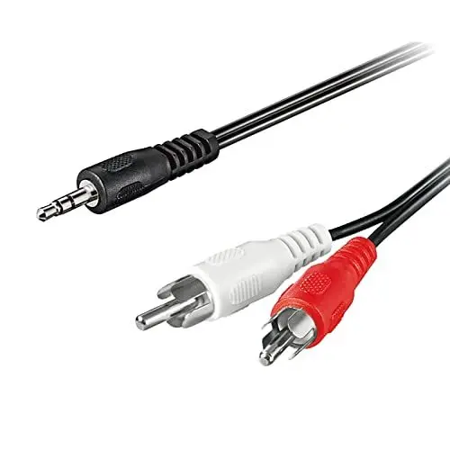 Produktbild: goobay 0.5m 2x Cinch Stecker auf 3.5mm stereo Stecker, Schwarz