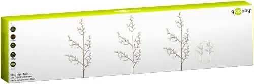Produktbild: goobay 58256 3er-Set Lichterbäume mit 75 LEDs, mit Timer-Funktion, (3000 K), batteriebetrieben, für den Innen- und Außenbereich, (IP44) Transparent