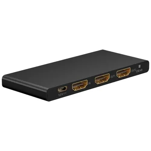 Produktbild: goobay 58481 HDMI Splitter 1 auf 2 / Unterstützt 4k @60Hz (Ultra HD 2026p) / HDMI Verteiler/HDMI Eingangssignal auf bis zu 2X HDMI Ausgänge wie TV Gerät, Monitor, Beamer, PS5 und Xbox