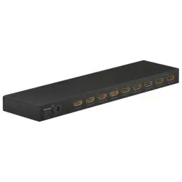 Produktbild: goobay 58484 HDMI Splitter 1 auf 8 / HDMI Verteiler unterstützt Auflösungen bis zu 4K@ 60Hz /1x HDMI Eingangssignal auf bis zu 8X HDMI Ausgänge wie TV, Monitor, Beamer, PS5 und Xbox/Schwarz