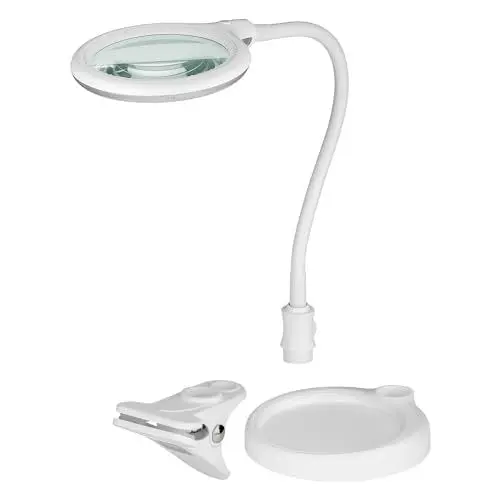 Produktbild: goobay 60359 LED Lupenleuchte - Lupenlampe mit Standfuß - Standlupe Licht - 6 W Leistungsaufnahme - Farbtemperatur 6200 K – Lichtstrom 480 lm, Weiß