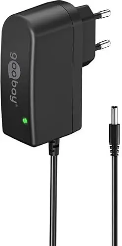 Produktbild: goobay 64973 Universal Netzteil 12 V / 7,2 W 0,6 A Steckernetzteil 12v / Ersatznetzteil mit DC-Stecker 5,5 mm x 2,1 mm für TV Box, Router, LED-Streifen, Videokamera / 1.8 Meter