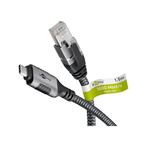 Produktbild: goobay LAN-Adapter Ethernet-Kabel USB-C 3.2 Gen2 Stecker > RJ-45 Stecker