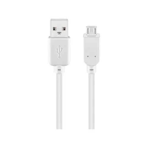 Produktbild: goobay Micro USB Kabel 5m weiß, extra langes Ladekabel und Datenkabel, USB A auf Micro B Stecker für Handy, Controller und Kamera - 96195