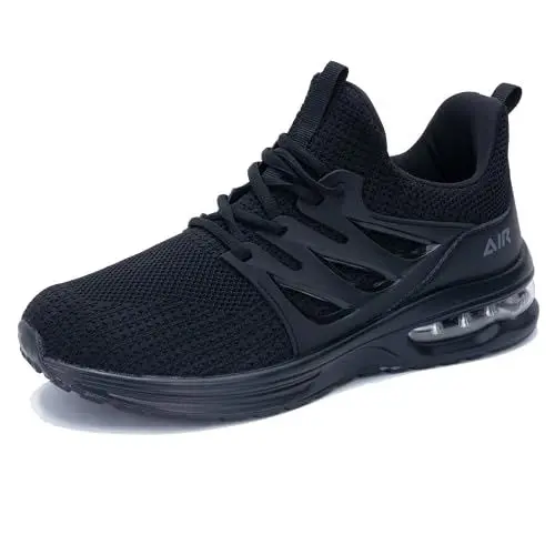 Produktbild: GOOBON Herren Laufschuhe Air Tennis Schuhe Leichte atmungsaktive modische Sneakers zum Gehen im Fitnessstudio Schwarz Size 43 EU