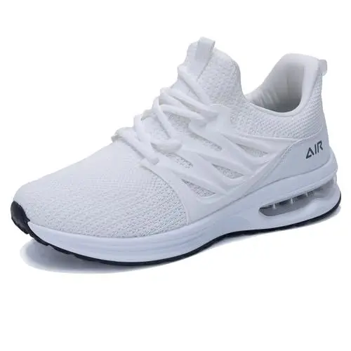 Produktbild: GOOBON Herren Laufschuhe Air Tennis Schuhe Leichte atmungsaktive modische Sneakers zum Gehen im Fitnessstudio Weiß Size 46 EU