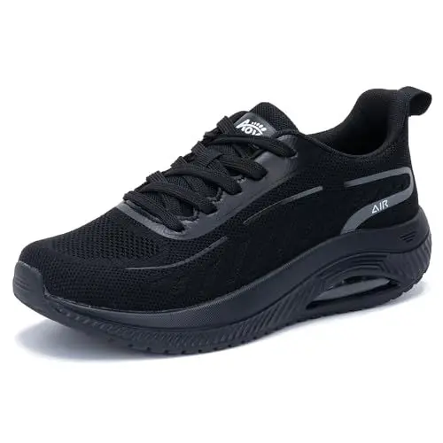 Produktbild: GOOBON Walkingschuhe Damen Arch Support Orthopädische Schuhe Plantarfasziitis Laufschuhe Komfortabel Atmungsaktiv Sportschuhe mit Luftpolster für Plattfüße Lindert Fußkater Schwarz 41 EU