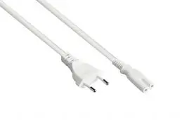 Produktbild: Good Connections EURO-Netzkabel - 1,5 m - Euro-Stecker Typ C (gerade) an C7/Euro 8 Buchse (gerade) - KUPFERLEITER - 0,75 mm² - Stromkabel für TV, Konsole, Radio, Netzteil, Rasierer u.v.m. - WEISS