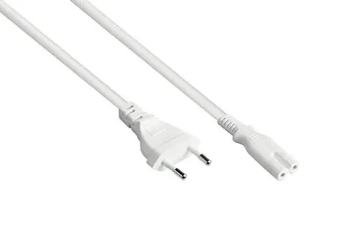 Produktbild: Good Connections EURO-Netzkabel - 1,5 m - Euro-Stecker Typ C (gerade) an C7/Euro 8 Buchse (gerade) - KUPFERLEITER - 0,75 mm² - Stromkabel für TV, Konsole, Radio, Netzteil, Rasierer u.v.m. - WEISS