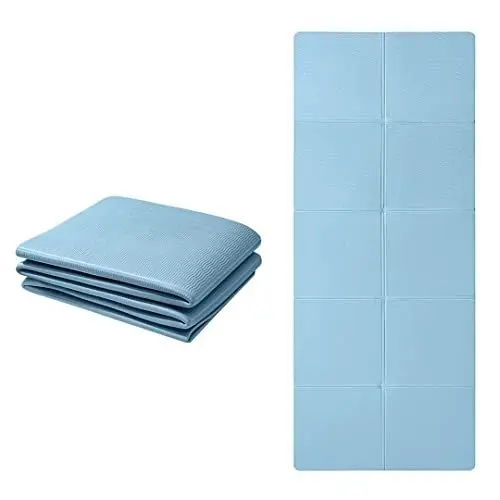 Produktbild: Good Nite Klappbare Yogamatte rutschfest Tragbare Fitnessmatte Faltbar Leicht Gymnastikmatte Pilates Sport Reiseyogamatte 183 x 61 x 0.6 cm (Blau)