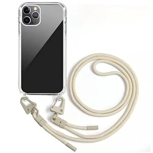 Produktbild: GoodcAcy Handykette Hülle mit Band Für iPhone 11, Necklace Transparent Handyhülle Case mit Schnur Abnehmbar,Schutzhülle zum Umhängen Kordel, Beige