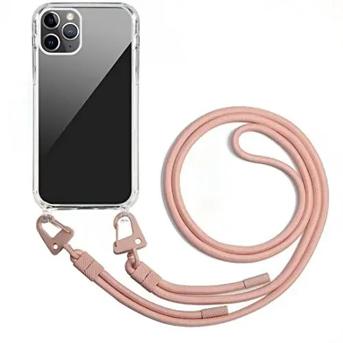 Produktbild: GoodcAcy Handykette Hülle mit Band Für iPhone 13 Mini, Necklace Transparent Handyhülle Case mit Schnur Abnehmbar,Schutzhülle zum Umhängen Kordel, Rosa