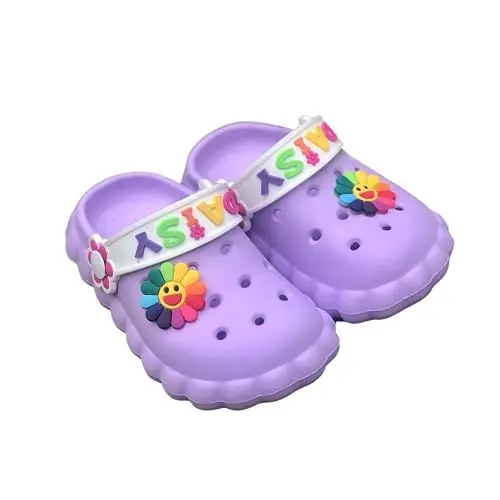 Produktbild: GOODEX Kinder Clogs Mädchen Kinderclogs Gartenschuhe Strandschuhe Sommerschuhe Pantoletten Pantoffeln Gartensandalen Lila 28-29