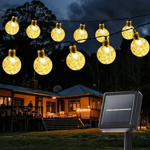 Produktbild: Goodia Solar Lichterkette Aussen 12M 100 Led solar weihnachtsbeleuchtung außen 8 Modi Lichterkette Aussen Solar Wasserfest IP65 für Garten, Terrasse, Balkon, Hochzeit, Partys, Weihnachtsbäumen